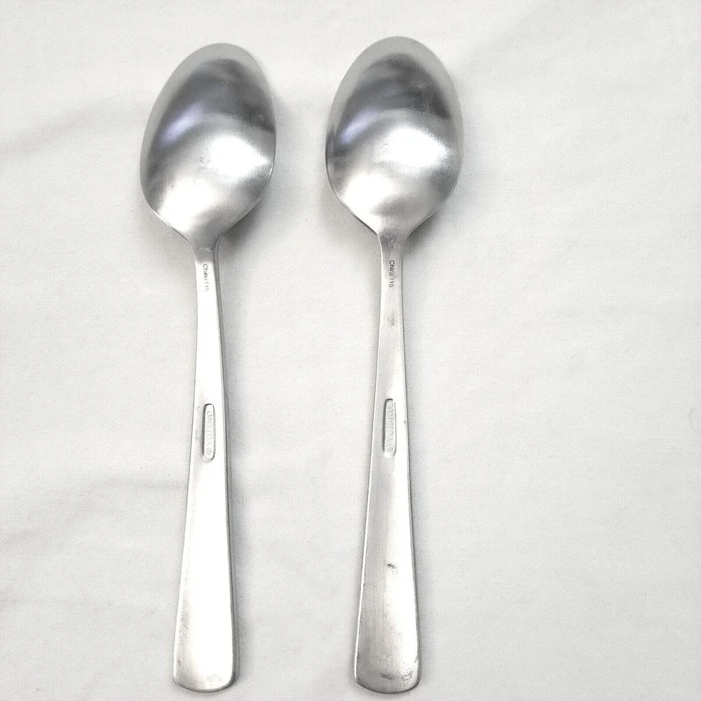 Oneida‎ Nocha Teaspoons Set of 2 Stainless Steel Satin Finish Dessert Spoons MCM